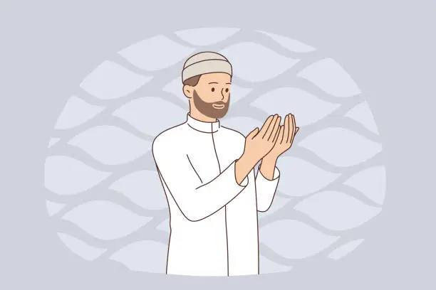 Vector illustration of Muslim religion and rituals concept