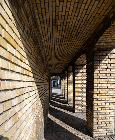 Brick colonnade in central Copenhagen