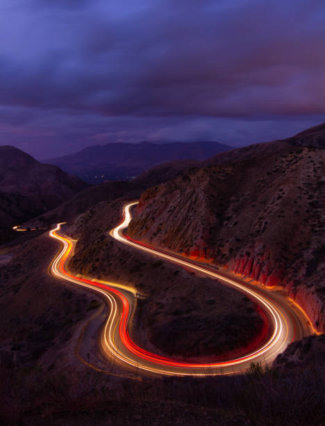 istock Light trails in Grimes Canyon under moody skies 1325107128