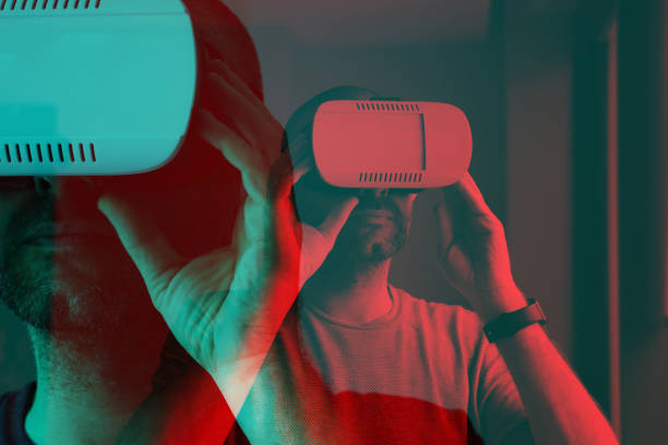 istock Man Wearing virtual reality glasses in Office 1325119841