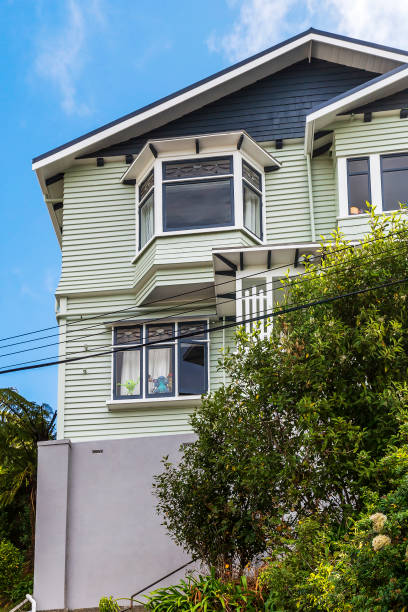 Teddy bears in a house window, part of the "bear hunt" designed to distract and amuse children on exercise walks during coronavirus (covid-19) pandemic. Wellington, New Zealand - March 31, 2020: Teddy bears in a house window, part of the "bear hunt" designed to distract and amuse children on exercise walks during coronavirus (covid-19) pandemic. amuse stock pictures, royalty-free photos & images