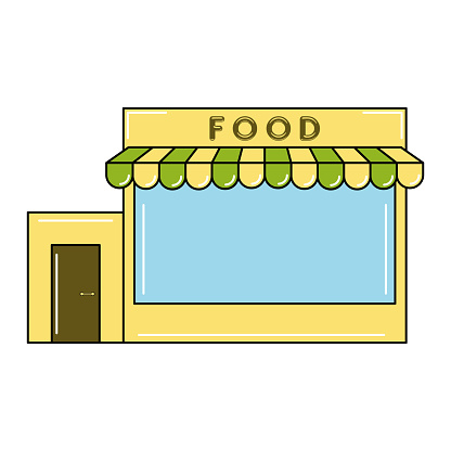 Isolated shop building icon Food store Vector illustration