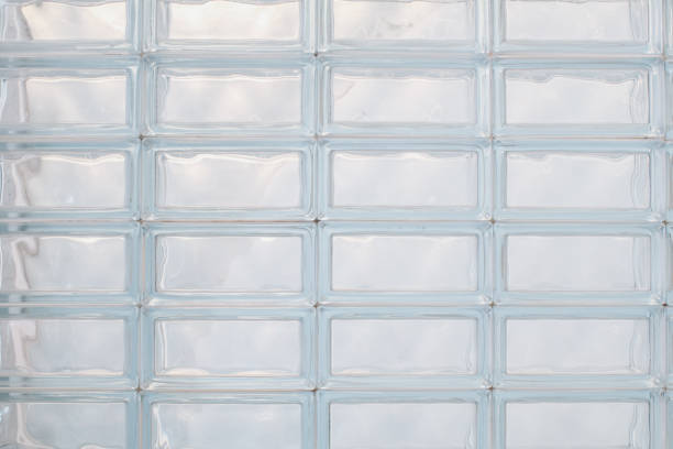 istock Glass block wall closeup for background. Use for object and materials. Arrange in horizontal row panel. 1325134828