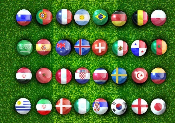 national flag soccer ball.football tournament . Set of national flags of football teams. on group stage. national flag soccer ball.football tournament . Set of national flags of football teams. on group stage. mexico poland stock illustrations