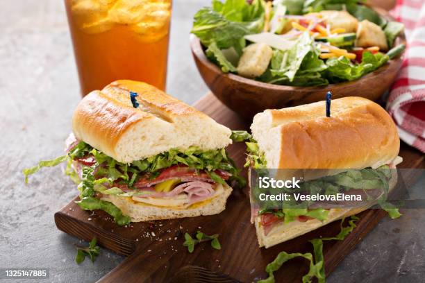 Italian Sandwich For Lunch Stock Photo - Download Image Now - Sandwich, Submarine, Italian Culture