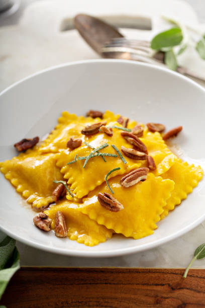 istock Butternut squash tortellini with brown butter and pecans 1325150685