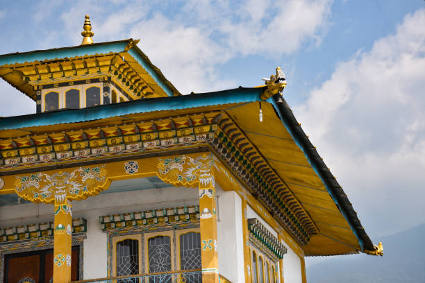 istock Corner view of Beautiful Buddhist Gumpa with design. 1325151427