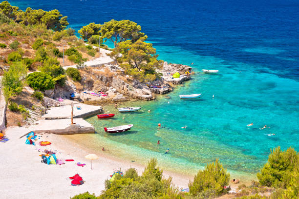 istock Idyllic Adriatic beach Bilo near Primosten view 1325156556