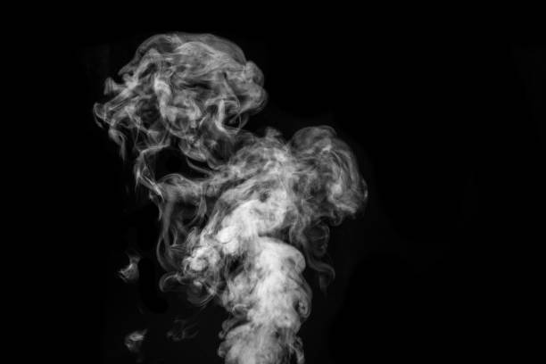 istock Figured smoke on a dark background. Abstract background, design element, for overlay on pictures. 1325156716