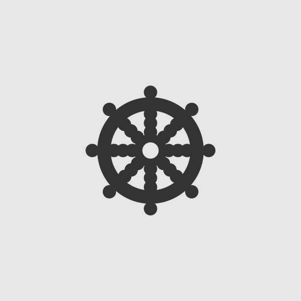 Vector Simple Isolated Dharmacakra ​Icon Vector Simple Isolated Dharmacakra ​Icon dharma chakra stock illustrations
