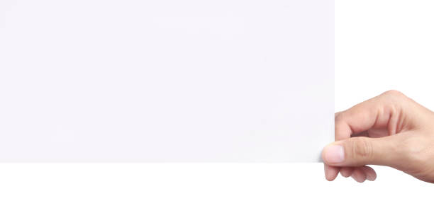 istock Empty space for text.Hand is holding the white blank paper 1325159855