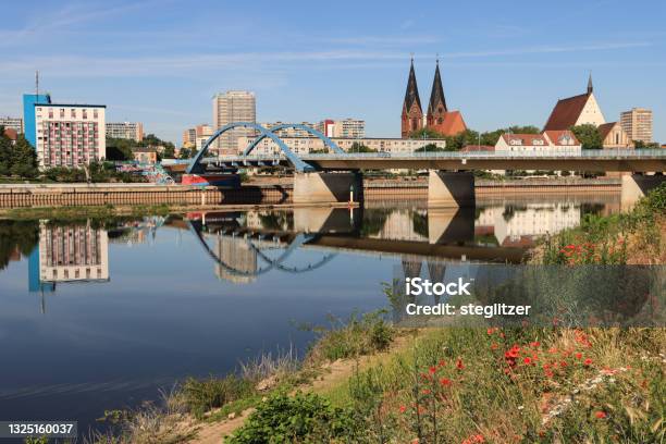 City Panorama Of Frankfurt Waterfront Stock Photo - Download Image Now