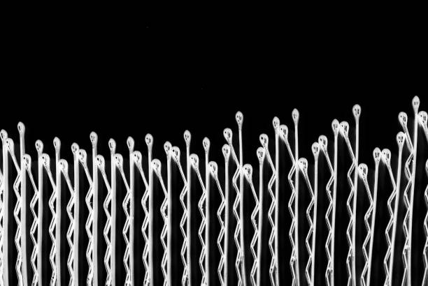Geometric design hair clips, black and white abstract image graphic design.