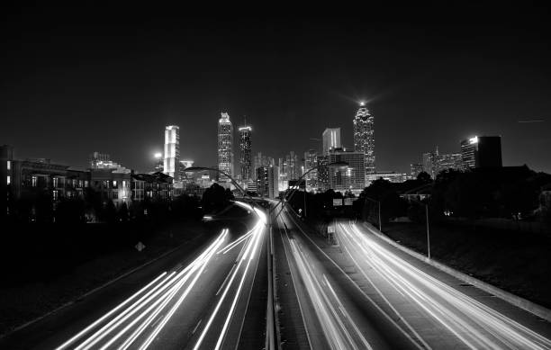 istock Atlanta Skyline at Night. Aerial view. 1325167828