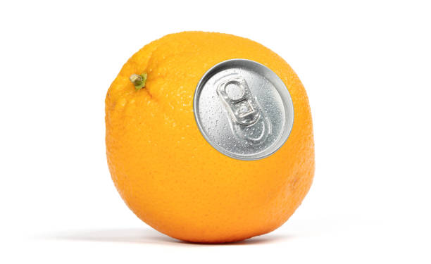 istock Orange soft drink in a orange 'package', isolated on white 1325171583