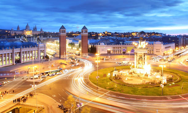 istock Barcelona skyline from Plaza Espana 1325172939