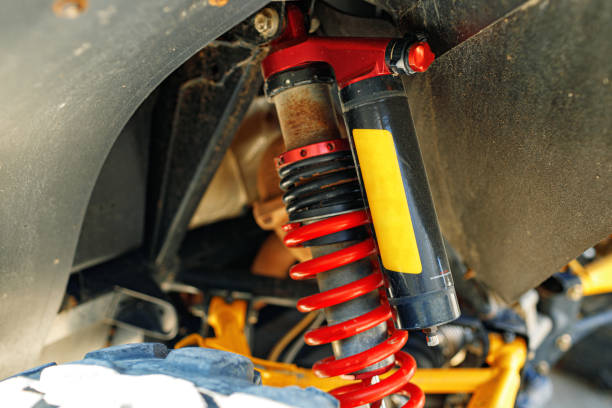 istock Shock absorber of ATV car close up 1325174885