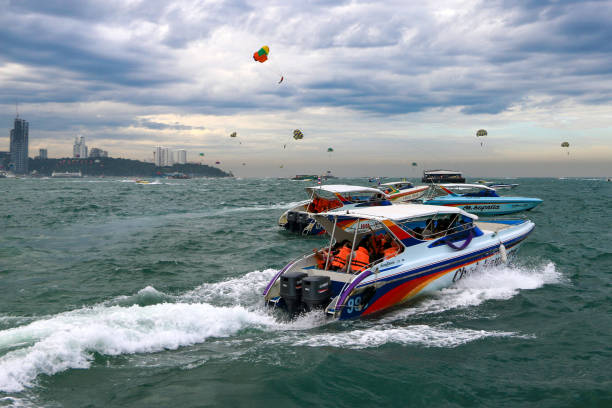 Parasailing in Pattaya is an extremely popular way to enjoy a unique view of the beach, as well as getting your pulse racing and adrenaline flowing as you scud across the sky, occasionally plummeting into the sea only to be wrenched up into the air once again. With prices starting at about 600 baht for thrill-packed minutes, it is also a fairly cheap activity in Pattaya.