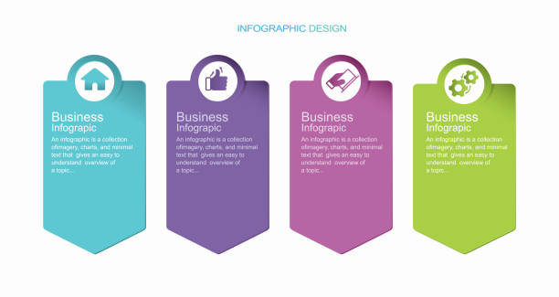 opcje kroków elementy szablon infografiki dla witryny sieci web, aplikacje interfejsu użytkownika, prezentacja biznesowa. infografika szablon ilustracja, infografika, kroki - kolumna architektoniczna stock illustrations