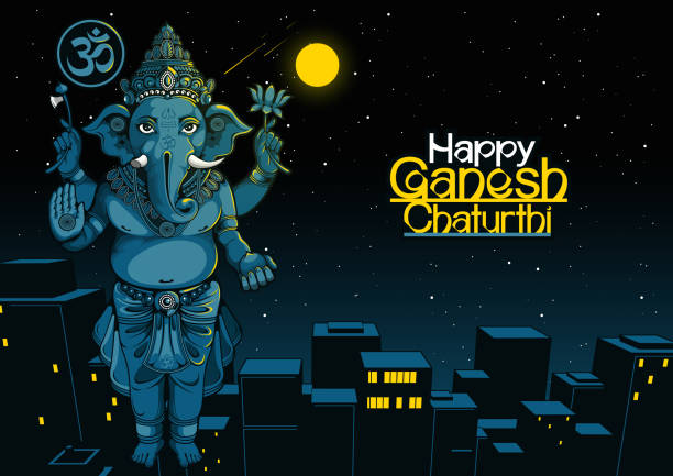 glücklich ganesh chaturthi 42 - ganesha indian culture india vector stock-grafiken, -clipart, -cartoons und -symbole