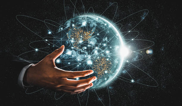 istock Global network connection covering earth with link of innovative perception 1325179368