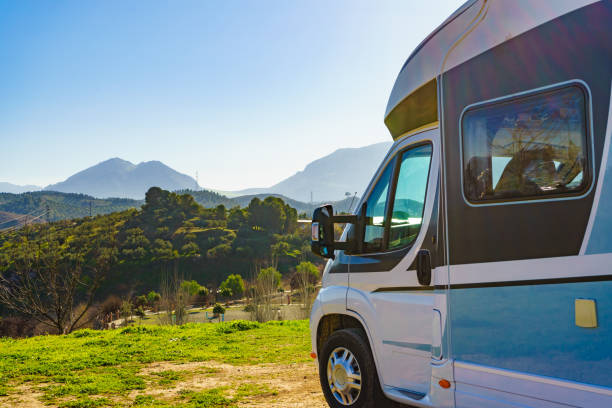 istock Rv camper camping on nature, Spain. 1325182313