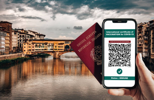 istock digital green pass to travel in Florence 1325185586