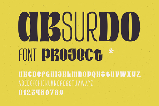 The main idea of this font is a quirky replacement of heavy uppercase and light lowercase symbols.