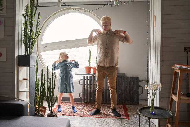 istock Albino father and his daughter working out while doing sport together 1325188682