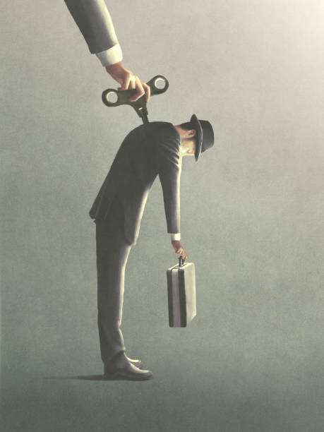 istock illustration of tired wind up key business man need recharge to keep working, surreal concept 1325190641