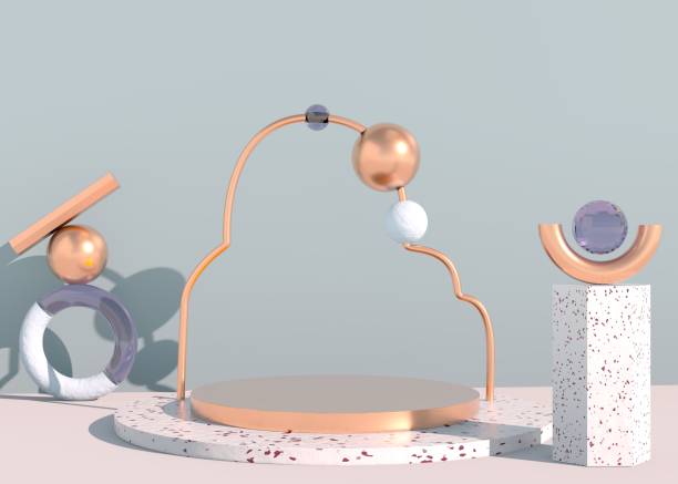 istock 3d abstract background, mock up scene geometry shape podium for product display. 1325191852