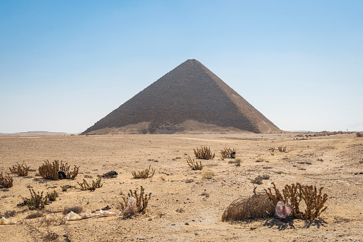 GIZA CAIRO EGYPT - OCTOBER 2009:  Pyramid of Khafre peak.