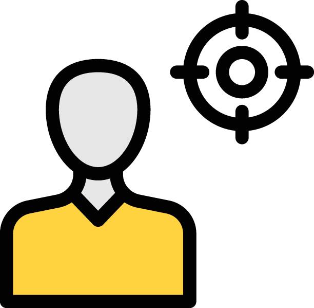 ilustrações, clipart, desenhos animados e ícones de alvo - targeted customer searching crowd