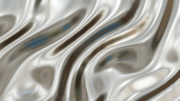 istock Silver chrome metal texture with waves, liquid metallic 1325198980