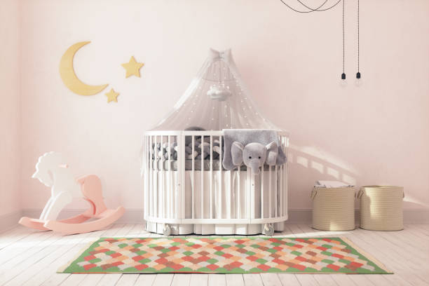 istock Stylish Scandinavian Baby Room Interior 1325199093