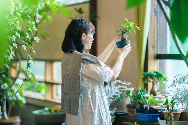 istock A young woman looking at the foliage plants 1325203221