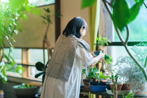 istock A young woman looking at the foliage plants 1325204462