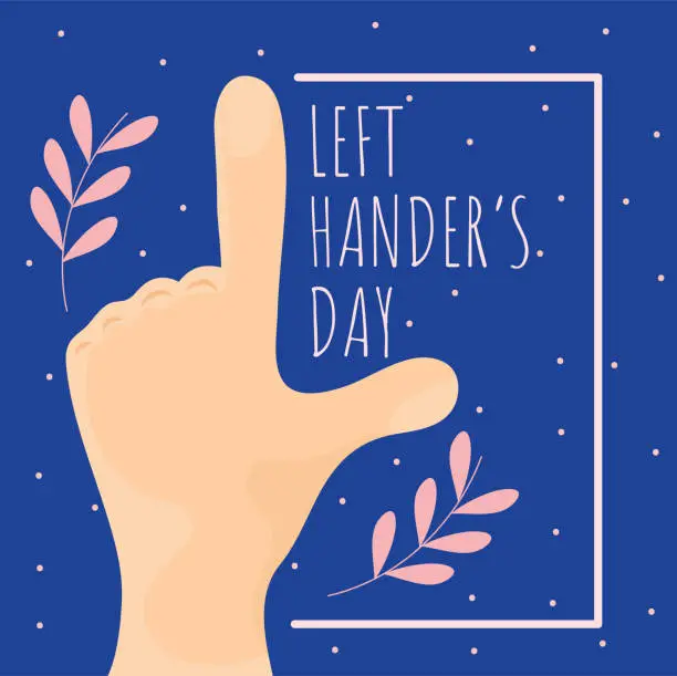 Vector illustration of left handers day poster
