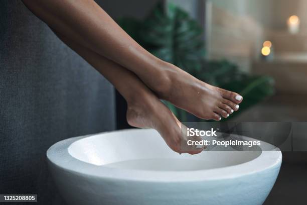 Closeup Shot Of An Unrecognisable Woman Getting A Foot Treatment At A Spa Stock Photo - Download Image Now