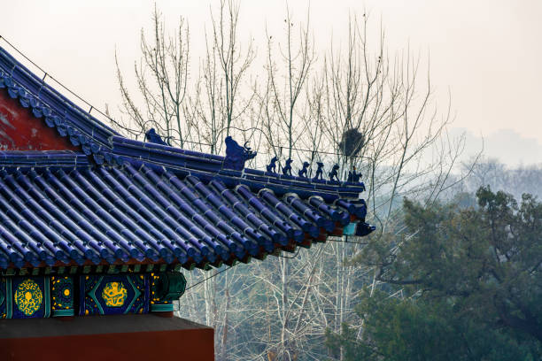 Architectural details at the Summer Palace, complex of imperial Chinese gardens and palaces in Beijing, China on 20 April 2024