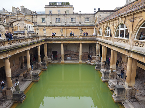 Bath, United Kingdom - Circa September 2016: Roman Baths ancient spa