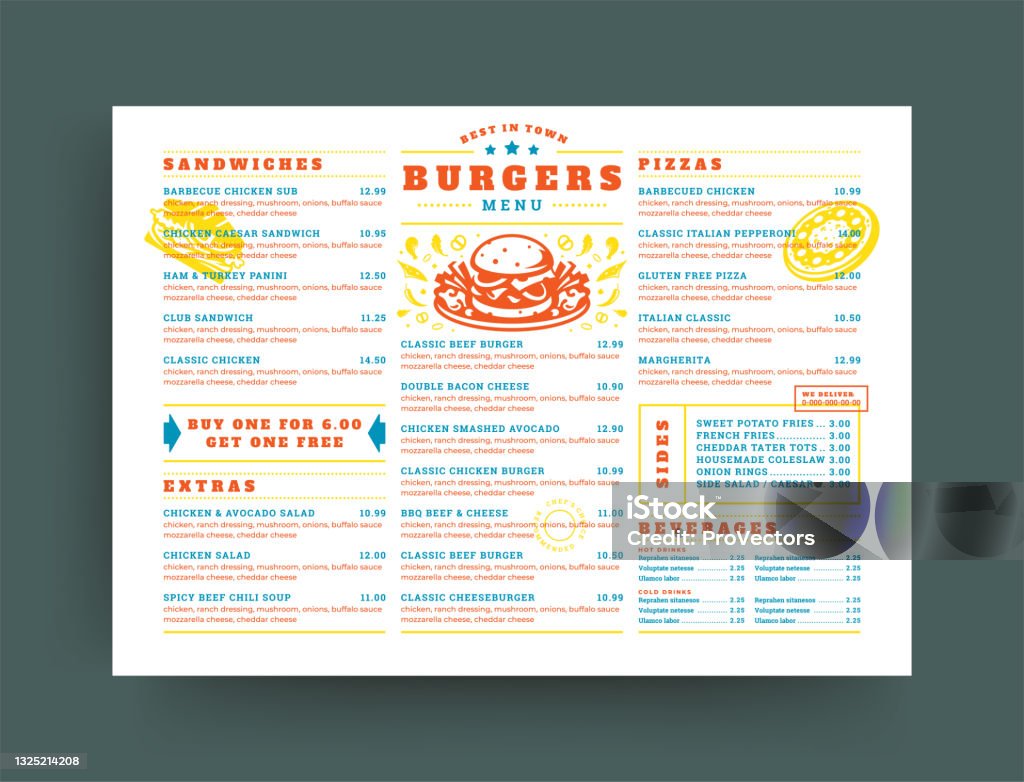 Burger Menu Menu Bố Trí Tài Liệu Quảng Cáo Thiết Kế Hoặc Mẫu Tờ ...