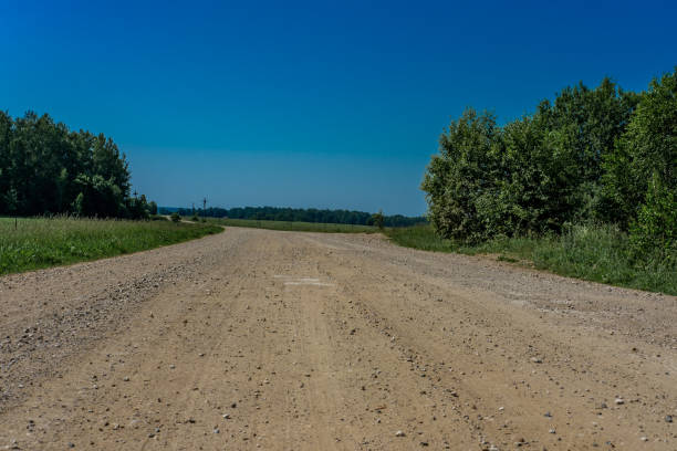 istock Deserted dirt road extending into the distance. 1325228654