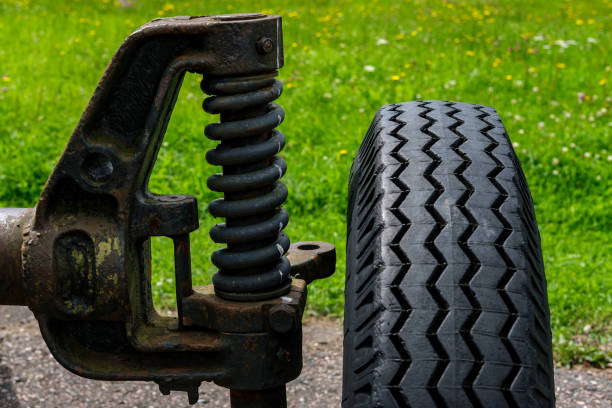 istock Cannon wheel and shock absorber from World War II. 1325233717