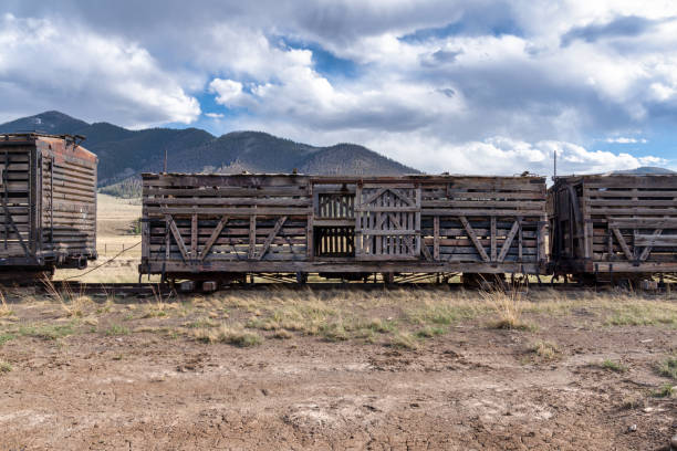 Old abandoned train in Colorado mountains