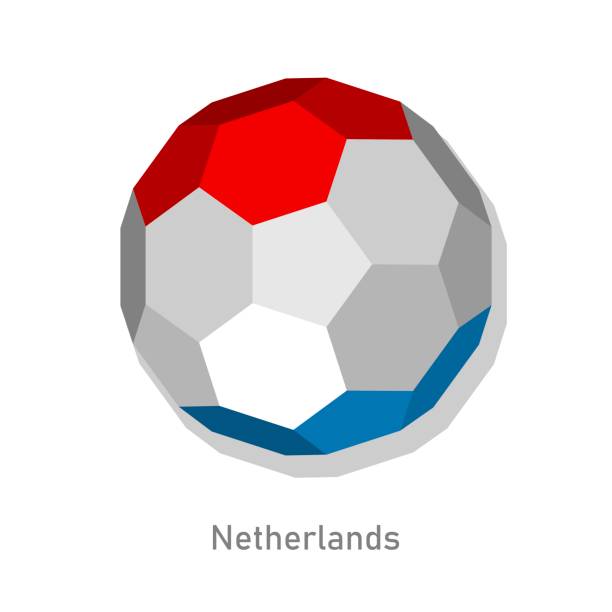 ilustrações de stock, clip art, desenhos animados e ícones de 3d soccer ball with netherlands team flag. - holanda futebol