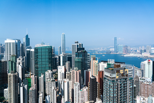 Aerial View of Hong Kong City