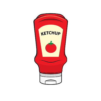 Cartoon ketchup for kids This is a vector illustration for preschool and home training for parents and teachers.