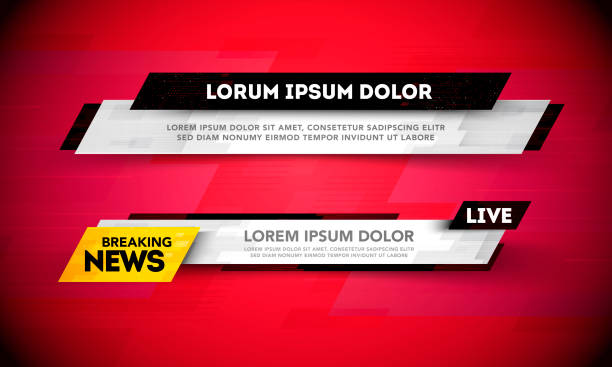 wektor ilustracja breaking news interface - lower third stock illustrations