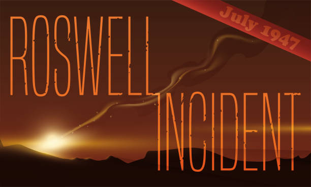 падение объектов вид в память розуэлл инциден�та - roswell stock illustrations